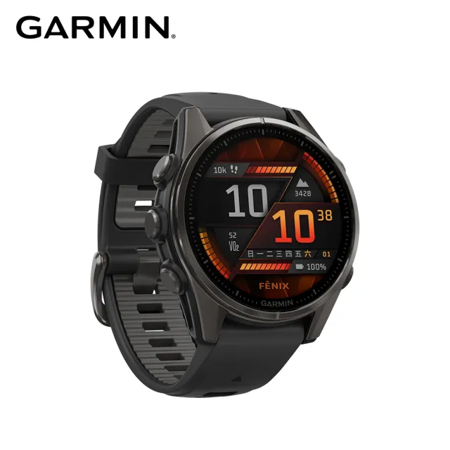【GARMIN】Fenix 8 AMOLED 全方位戶外進階GPS智慧腕錶 43mm 石墨灰