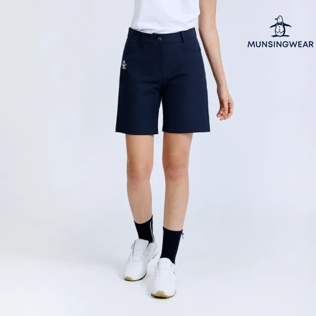 【Munsingwear】企鵝牌 女款藏青色 基本百搭顯瘦五分短褲 MLXL8501