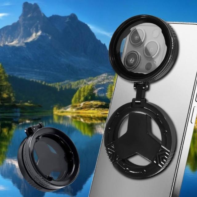 【享屋】手機磁吸濾光鏡(抗反光鏡片 折疊磁吸偏振鏡 CPL偏光鏡 磁吸偏振鏡 濾鏡片 4K減光鏡)