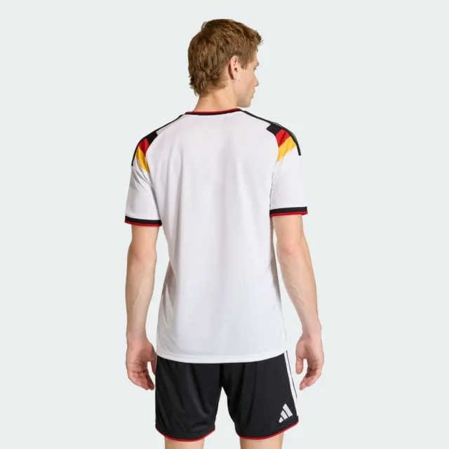 【adidas 愛迪達】Dfb H Jsy 男 足球衣 世界盃 德國 主場復刻球衣 白 紅黑(KD8363)