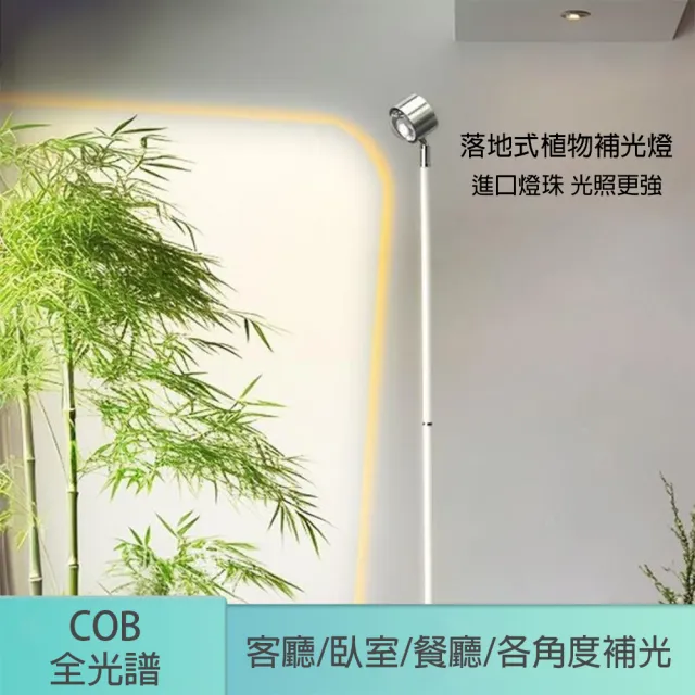 【LADUTA 拉布塔】10W植物燈 COB全光譜 植物生長補光燈 光合作用 1.7米高度可調 定時開關