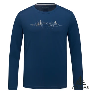 【ATUNAS 歐都納】男款循環抑菌抗臭吸濕排汗長袖T恤(A1TSHH01MC藍/再生環保材/透氣/抗UV防曬/休閒)