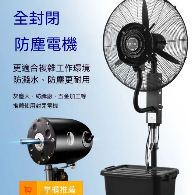 YIZ藝匠水冷風扇110V工業電風扇工廠車間用扇（650升降款銅芯電機三防