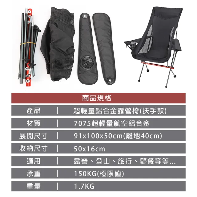 【TAS CAMP】露營月亮椅 扶手款(露營 扶手 折疊椅 露營椅 月亮椅 摺疊椅 休閒椅 露營折疊椅  登山)