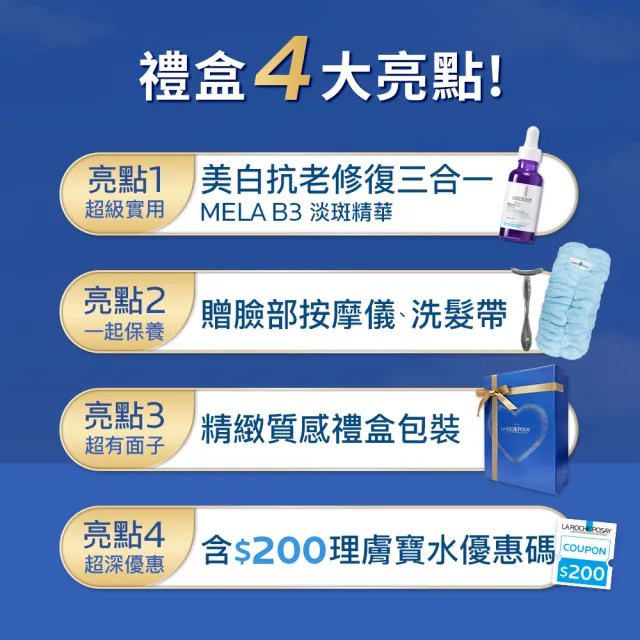 【理膚寶水】贈禮首選★美白精華超值組(MELA B3 淡斑淨亮精華 30ml 送禮/生日禮物/母親節禮物)