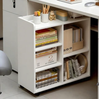 HOME宜家 實木書櫃 可移動矮書櫃 窄縫文件櫃60*24*66cm（窄邊櫃/落地櫃/邊櫃）