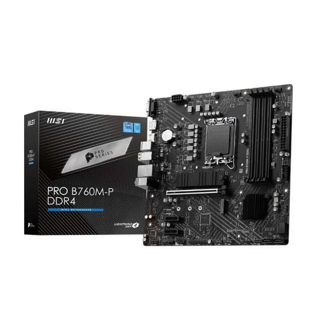 【MSI 微星】PRO B760M-P DDR4 主機板+Intel i3-14100F 4核8緒 (M+C組合包)