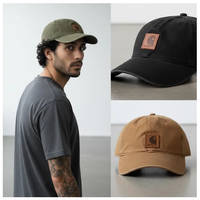 carhartt 美式皮標棒球帽 水洗老帽 工裝滑板品牌