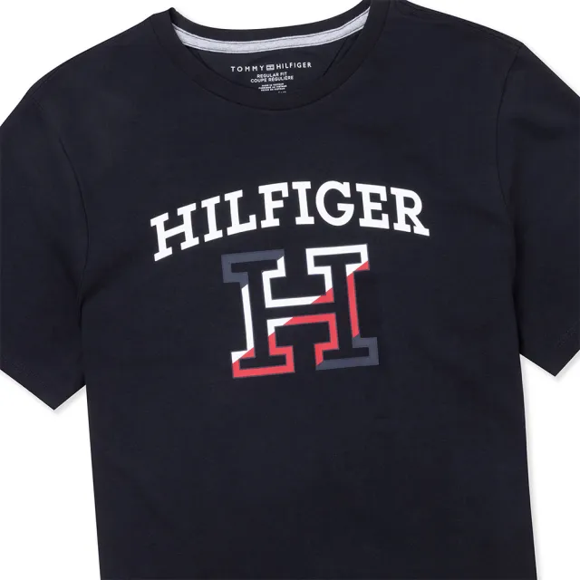 【TOMMY HILFIGER】TOMMY 經典印刷大H圖案短袖T恤-黑色 上衣(平輸品/短T)