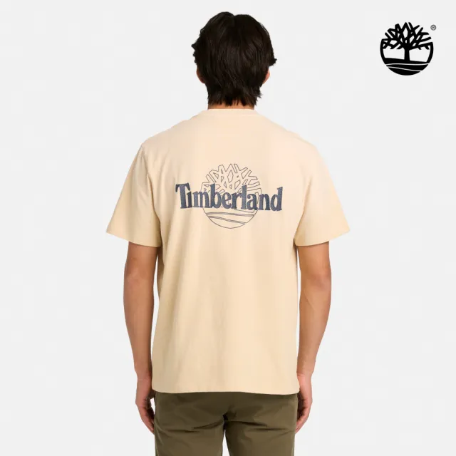 【Timberland】男款淺卡其色背面LOGO圖案T恤(A5SRU260)