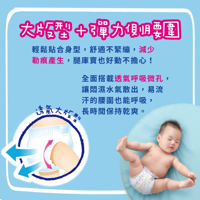 【妙而舒】瞬吸舒爽黏貼型紙尿褲/尿布 L-XL 2箱購(L52片x8包/ XL44片x8包)