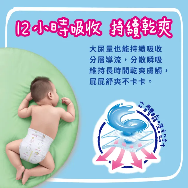 【妙而舒】瞬吸舒爽黏貼型紙尿褲/尿布 L-XL 3箱購(L52片x12包/ XL44片x12包)