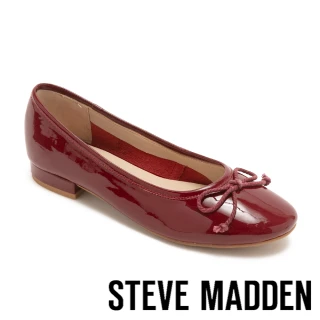 【steve madden】素面編織蝴蝶結娃娃鞋 TWVINA(鏡紅色)