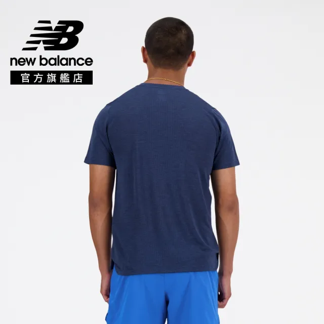 【NEW BALANCE】NB 涼感排汗短袖上衣_MT41253NNH_男性_藍色(美版 版型偏大)