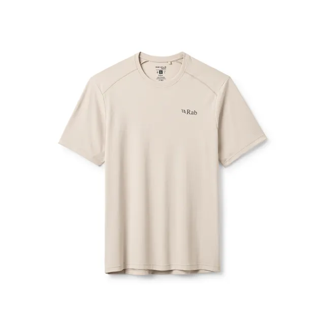 【RAB】Force Tee 短袖防曬抗臭排汗衣 男款 鵝卵石白 #QCC24
