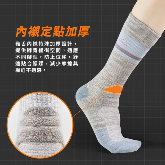 【PULO】高強度耐磨減壓羊毛登山襪(長襪/超強吸溼排汗/耐磨厚底除臭襪/美麗諾羊毛/壓力襪)
