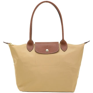 【LONGCHAMP】Le pliage 原創系列 長提把摺疊水餃包-M 淺褐