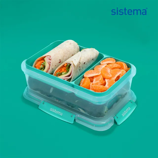【SISTEMA】隨行保鮮盒長形分層分格2.2L