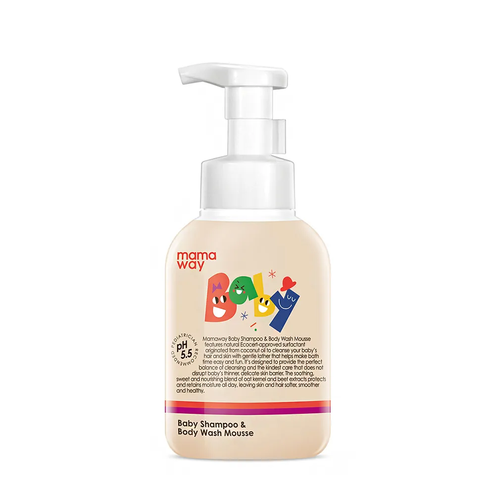 【mamaway 媽媽餵】嬰兒洗髮沐浴慕斯 350ml×1(天然有機 無動物實驗)