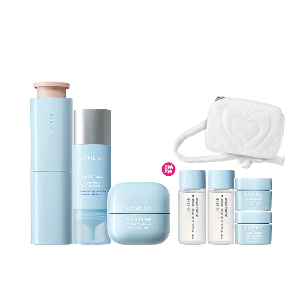 【LANEIGE 蘭芝】官方直營 全能爆水修護保濕組(保濕精華 50ml 保濕霜 50ml 水光安瓶 30ml 韓式水循