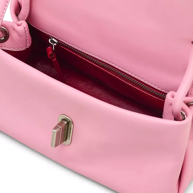 【MARC JACOBS】本季精選 MJ THE DUAL 緞帶粉皮革小型 手提/肩背包