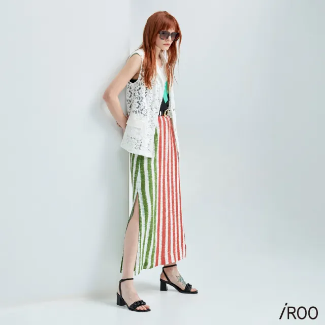 【iROO】漸層暈染彩條長裙