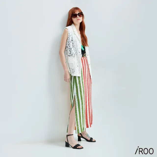 【iROO】漸層暈染彩條長裙