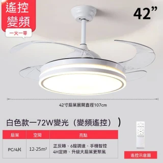 吊扇燈 110V通用風扇燈 餐廳吊燈 客廳吊扇附燈 臥室燈扇一體 變光 變頻 遙控
