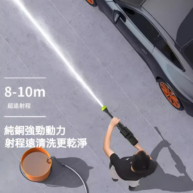 YIZ藝匠 便攜洗車水槍 高壓水槍  無線戶外清洗機（6合1多功能噴頭 輕巧便攜 工具箱款標配）
