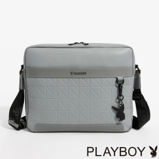 【PLAYBOY】PLAYBOY - 大斜背包  Future Grey系列 - 灰色