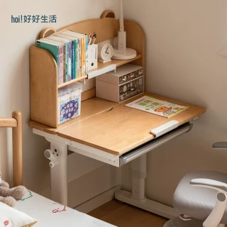 【hoi! 好好生活】預購60天★YW小萌熊山毛櫸木可調高度帶上架兒童書桌1M翻版款 Y52X19