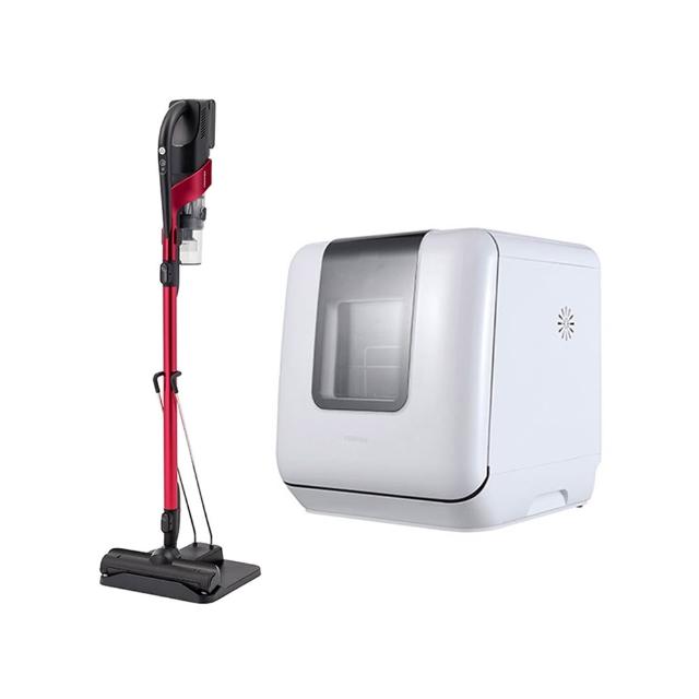 【TOSHIBA 東芝】4人份免安裝UVC烘乾超碗美洗碗機 DWS-34ATW+吸塵器 VC-CLX50A
