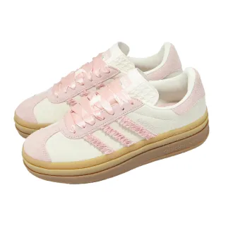 【adidas 愛迪達】休閒鞋 Gazelle Bold W 女鞋 米白 粉 芭蕾舞風 厚底增高 JR8374