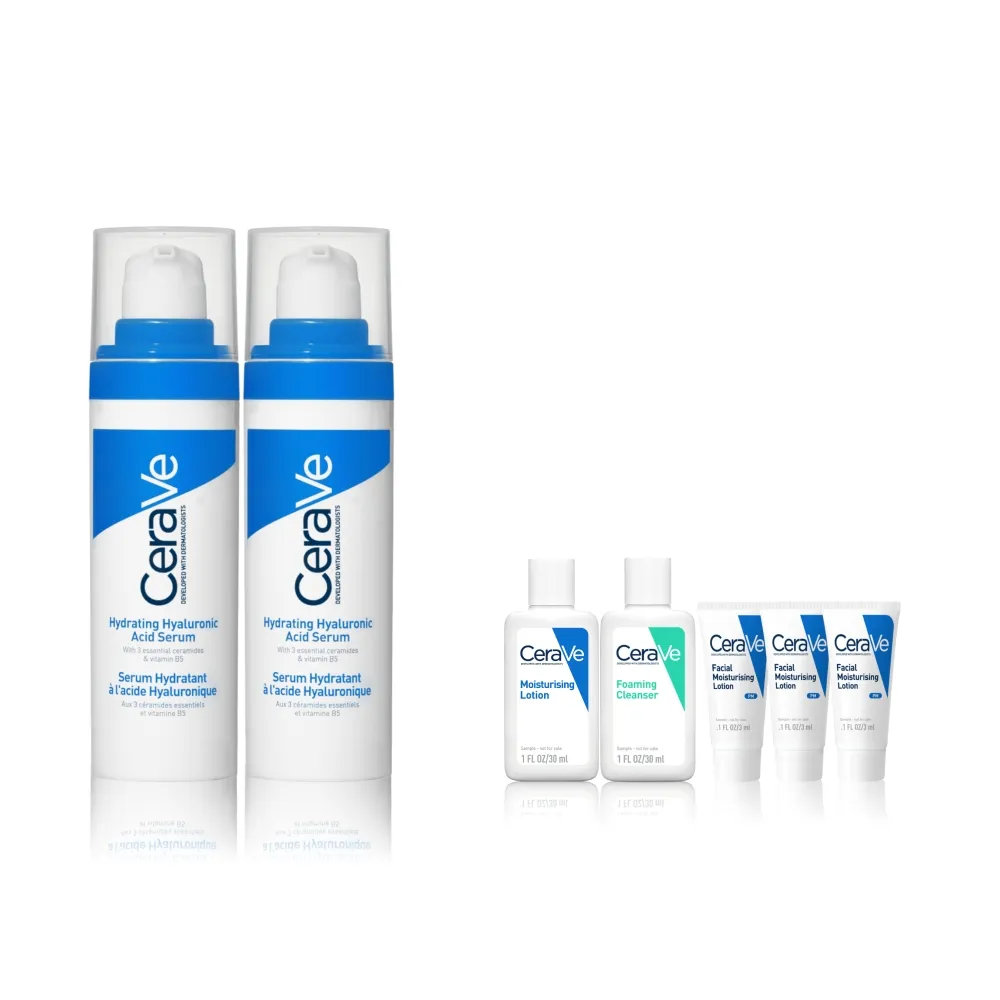 【CeraVe 適樂膚】保濕雙入組★全效水光B5玻尿酸修護精華 30ml*2_C