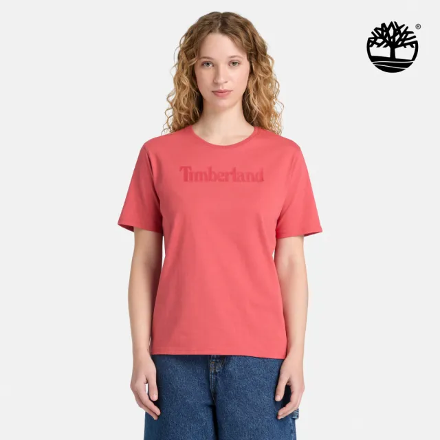 【Timberland】女款淺紅色休閒短袖T恤(A6AZP872)