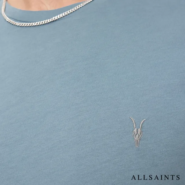 【ALLSAINTS】BRACE 純棉柔軟厚實公羊頭骨短袖T恤-藍 M030JB(修身版型)