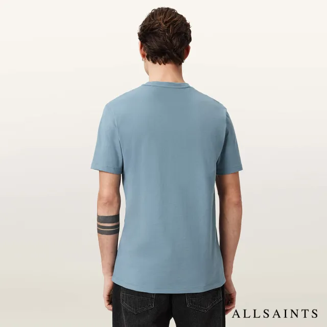 【ALLSAINTS】BRACE 純棉柔軟厚實公羊頭骨短袖T恤-藍 M030JB(修身版型)