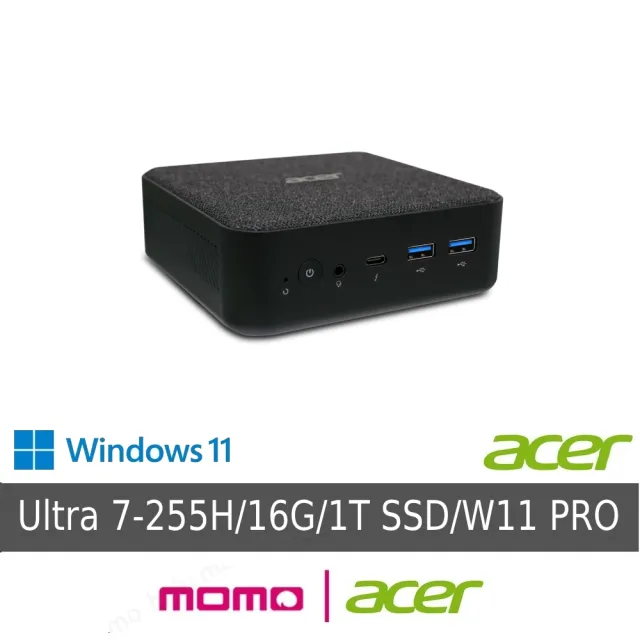 【Acer 宏碁】+24型螢幕★RB102 U7 16核迷你電腦(Ultra7-255H/16G/1T SSD/W11P)