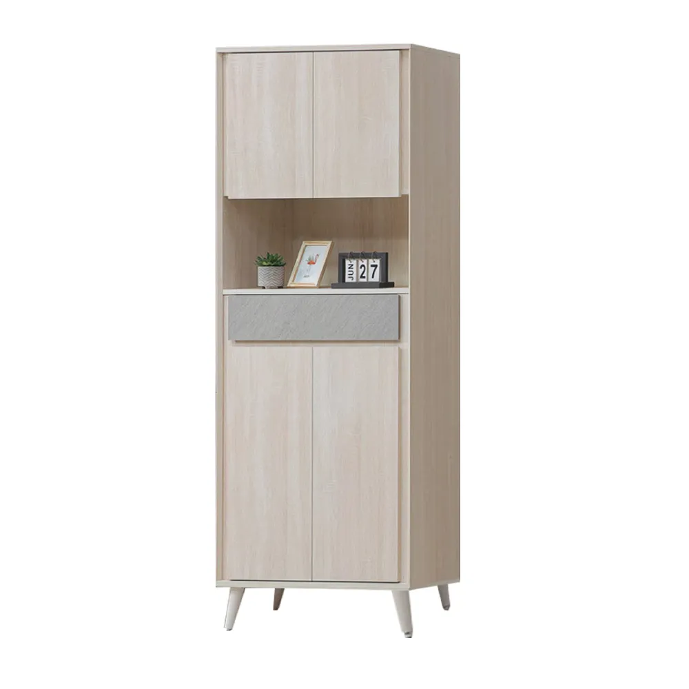 【文創集】奧特雙色2.7尺四門單抽高鞋櫃