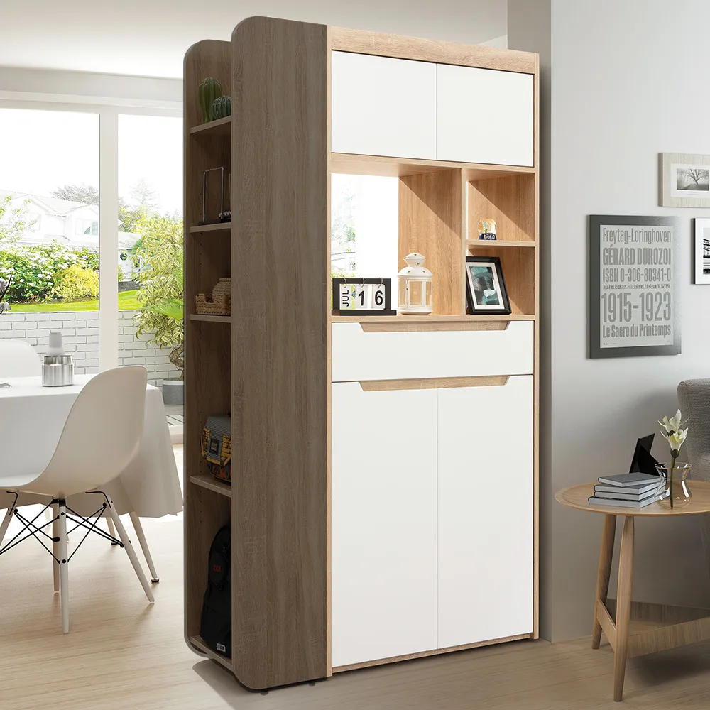 【H&D 東稻家居】隔間鞋櫃2.7尺 玄關櫃 雙面櫃(THY2-05163)