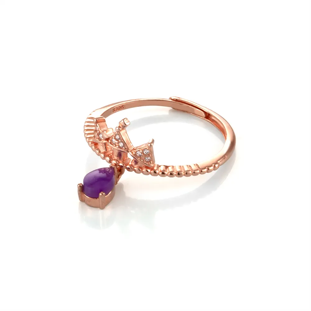 【Woogie武吉珠寶】精品舒俱萊雕刻爪鑲純銀戒指(皇冠6x4mm)