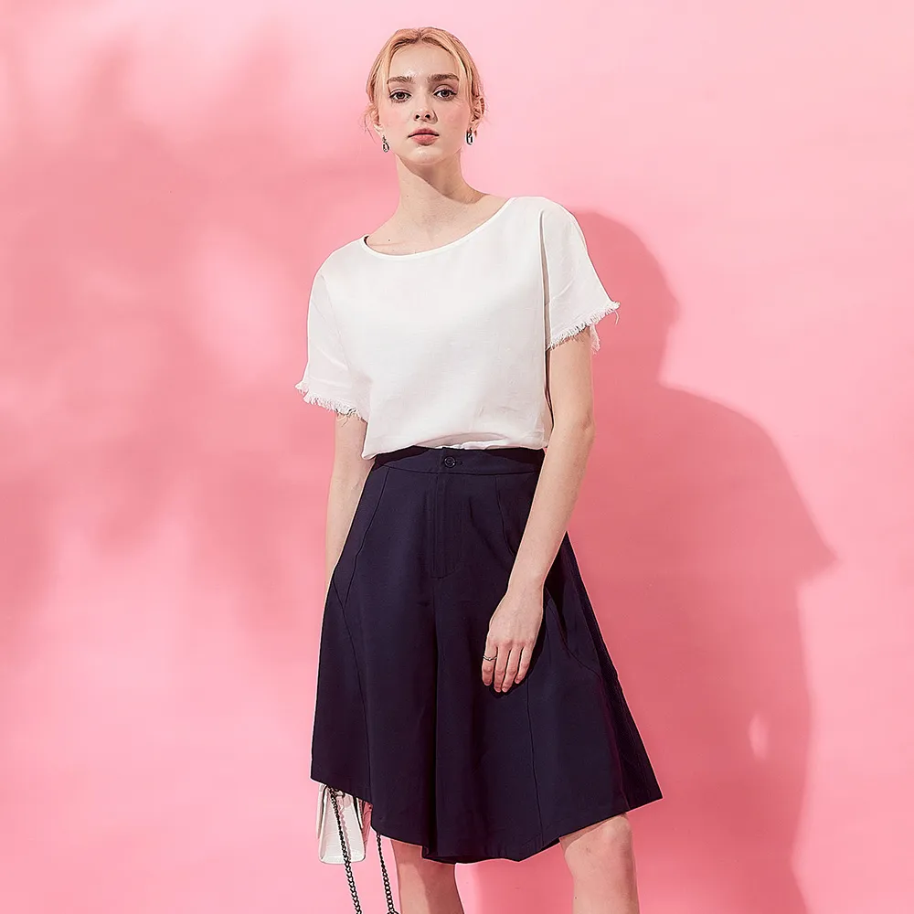 【ICHE 衣哲】Cop.Copine法式簡約波浪飄逸傘擺造型百搭褲裙