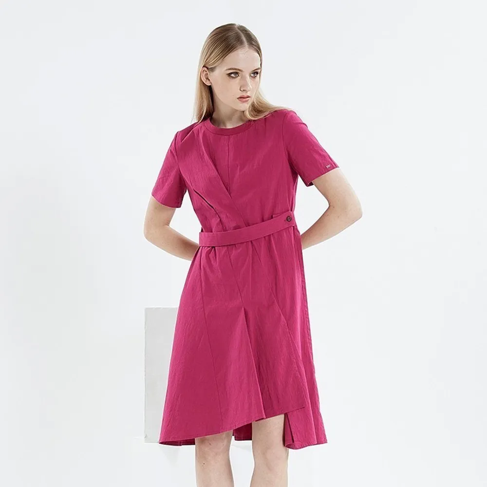 【ICHE 衣哲】Cop.Copine 法國原裝進口不規則抓摺收腰洋裝