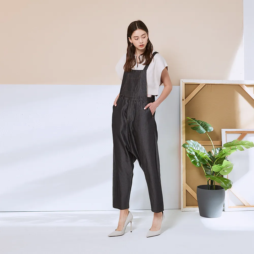 【ICHE 衣哲】Cop.Copine 法國原裝進口輕都會直筒連身吊帶褲