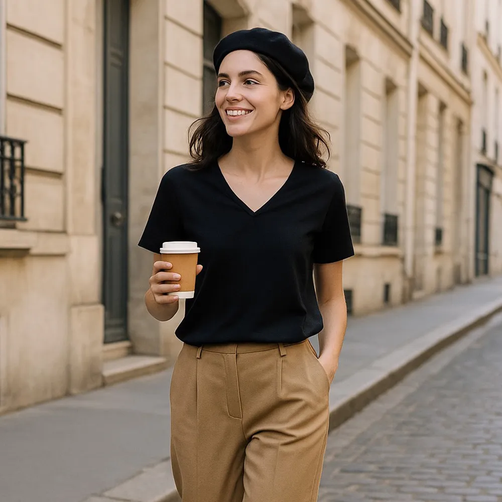 【ICHE 衣哲】Cop.Copine 法國原裝進口簡約後綁帶造型上衣