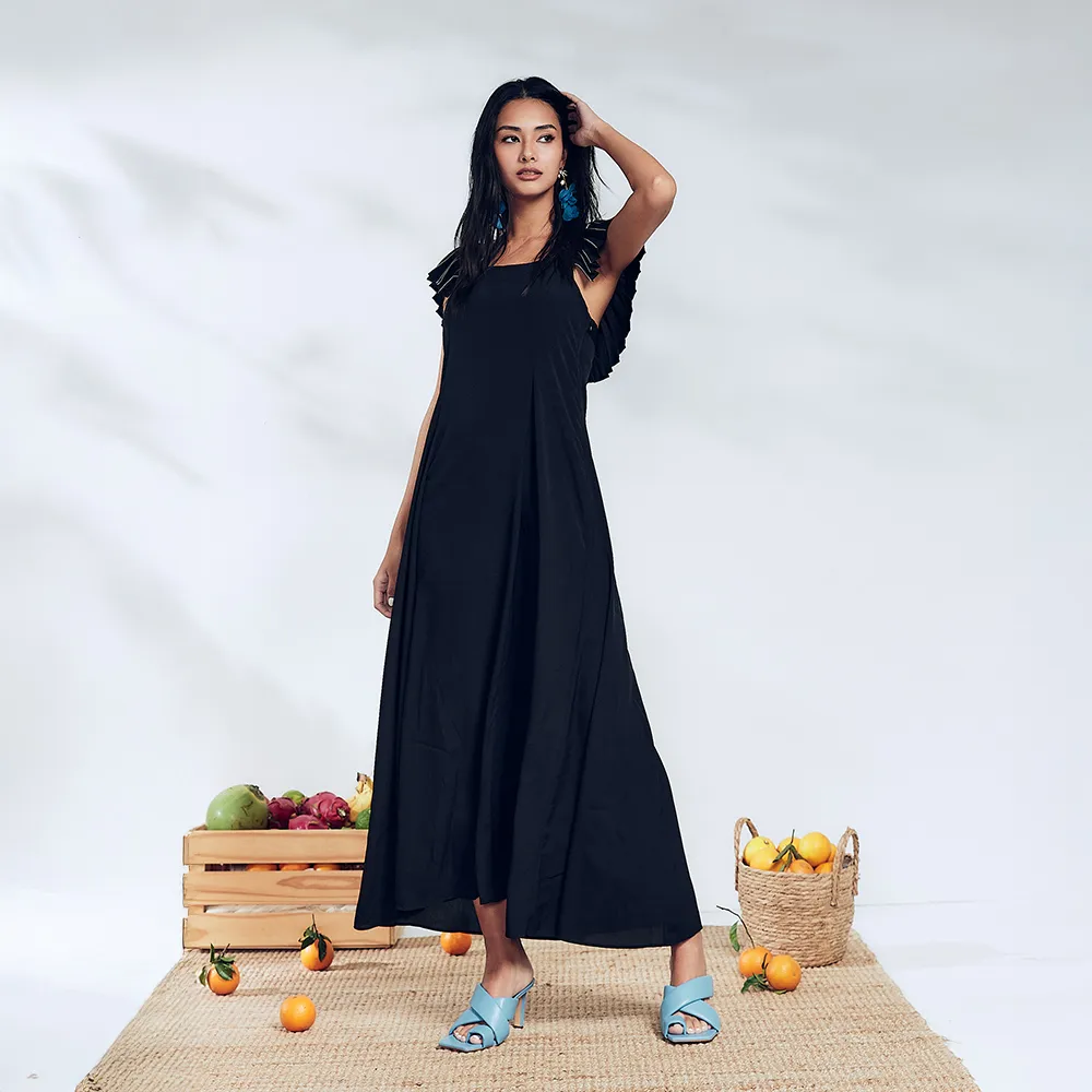 【ICHE 衣哲】Cop.Copine 法國原裝進口輕禮服蝴蝶造型袖長版洋裝