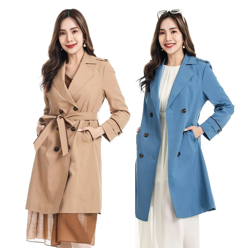 【MON’S】法式翻領記帶風喔外套(直)