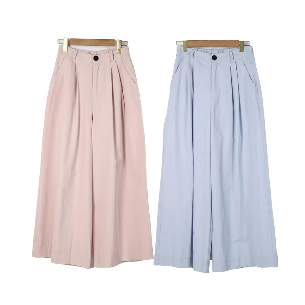 【MON’S】100%絲光棉打摺寬褲(直)