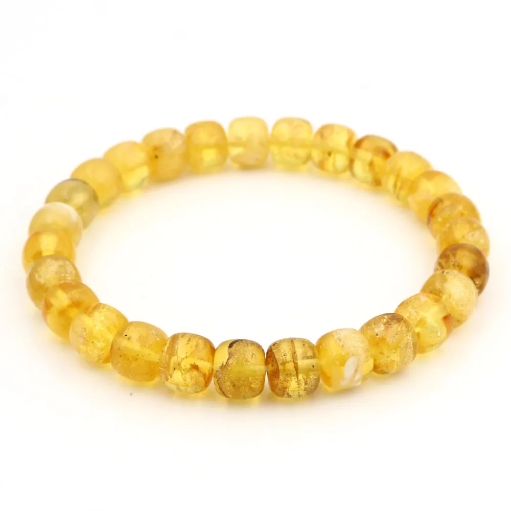 【JA-ME】天然琥珀 金珀雨花老型珠手珠8-9mm