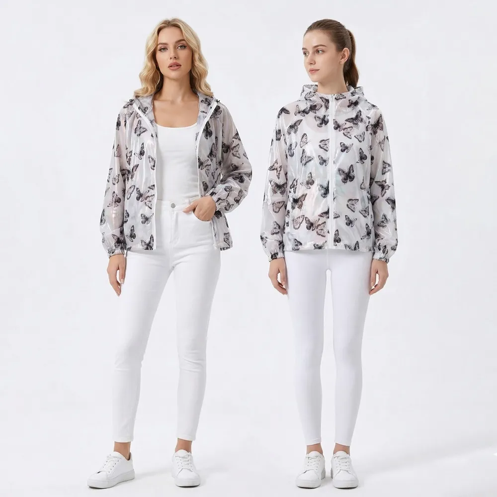 【MON’S】蝴蝶植絨印花絲棉帽領外套(直)